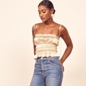 Reformation Viviana Top in Ivory,